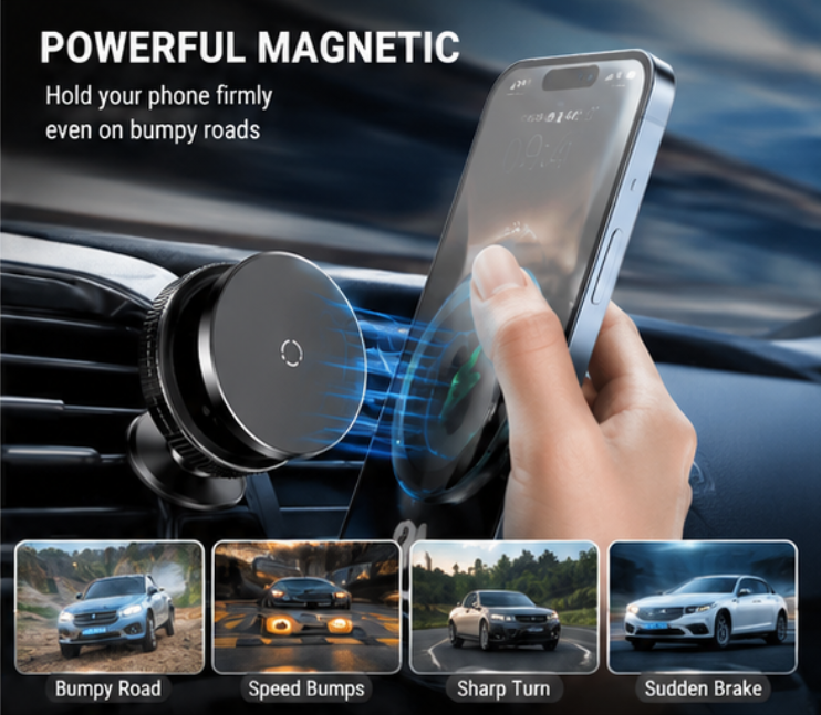 Magnetic 360° Car Phone Mount