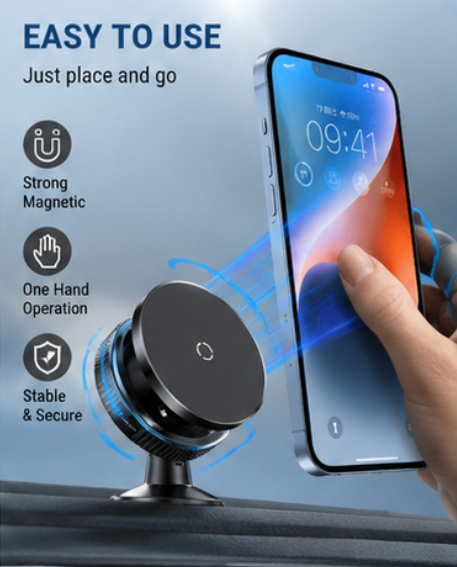 Magnetic 360° Car Phone Mount