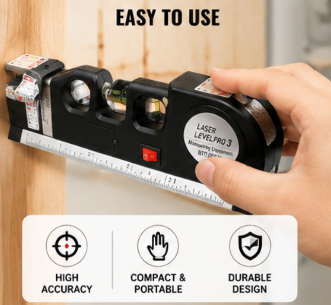 4-in-1 Distance Meter Level Tape