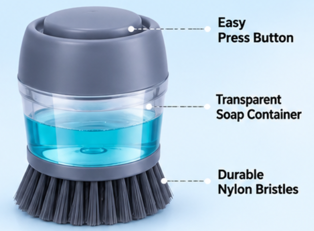 2 In 1 Liquid Soap Dispensing Brush (pack of 2)