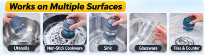 2 In 1 Liquid Soap Dispensing Brush (pack of 2)