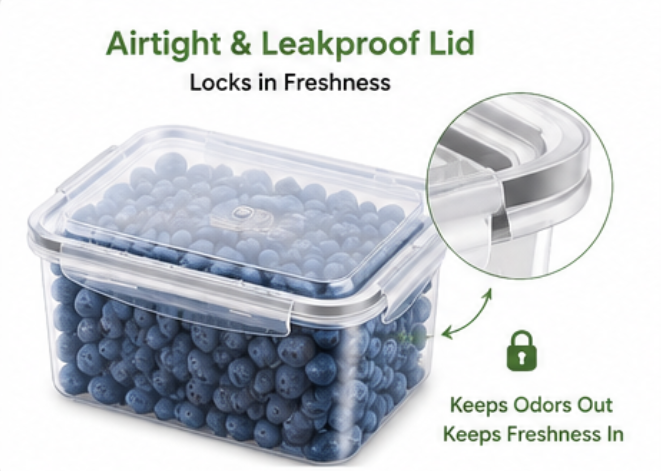 FreshLock Drain & Store Food Containers. (4pack)