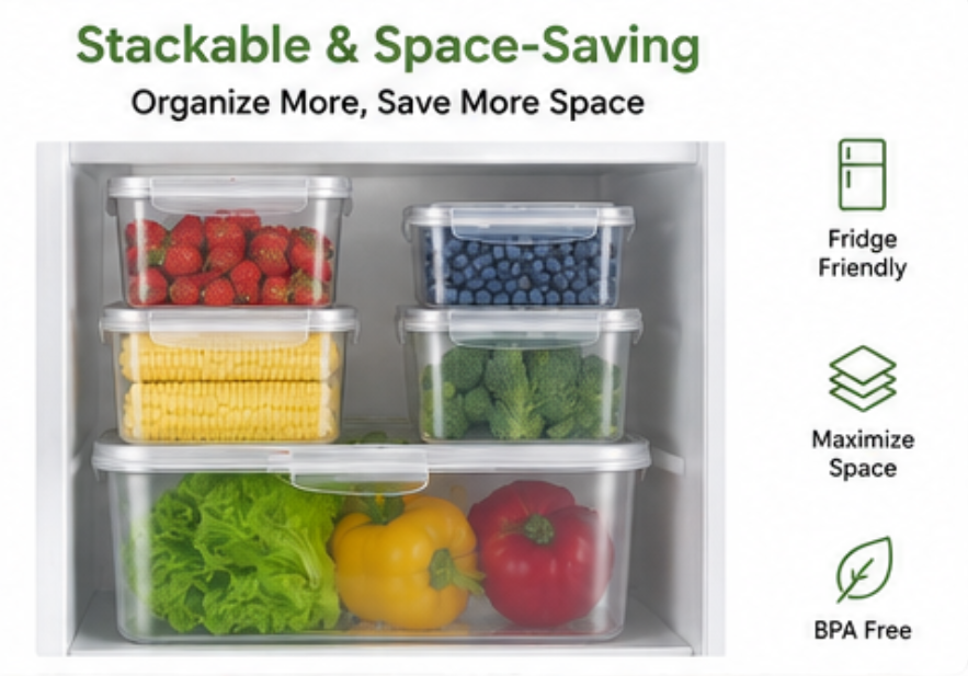 FreshLock Drain & Store Food Containers. (4pack)